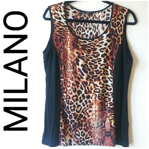 Milano Tops - MILANO ANIMAL PRINT SLEEVELESS BLOUSE